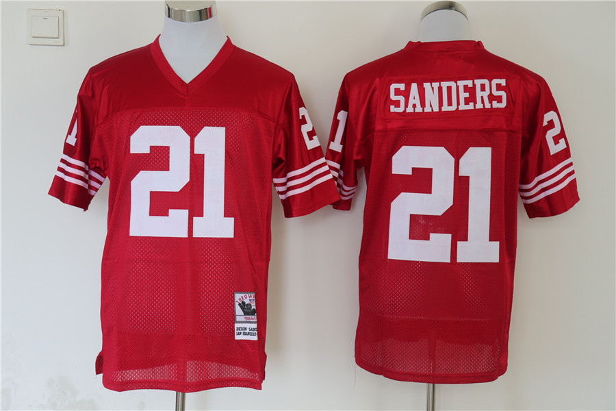 Men's San Francisco 49ers Deion Sanders Mitchell & Ness Scarlet Legacy Jersey